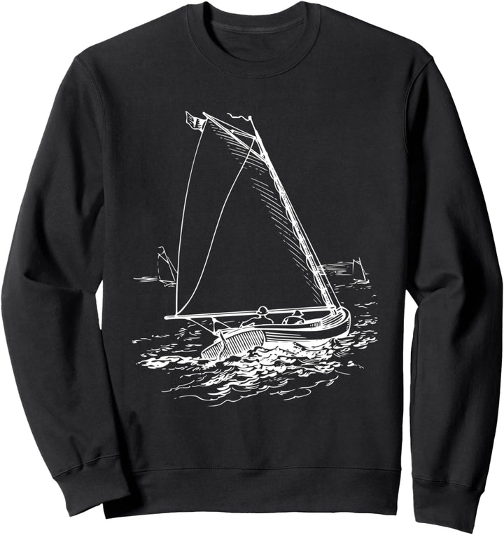 Segelboot in Wellen auf See, Kapitäne Skipper und Segler Sweatshirt