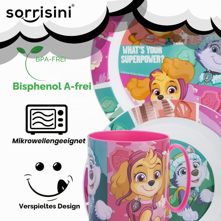 Kindergeschirr set Paw Patrol, Wiederverwendbares geschirr Set, Kinder Essgeschirr, Microwaveable Ki