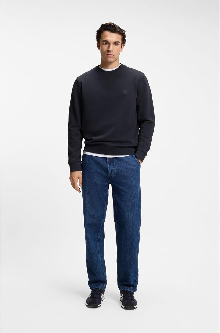 BOSS Herren Westart Regular-Fit Sweatshirt aus Baumwoll-Terry mit Logo-Aufnäher XS Dark Blue404, XS