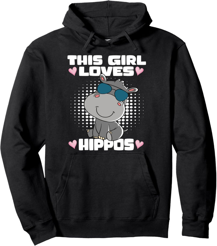 Niedliches Nilpferd, dieses Mädchen liebt Nilpferd Pullover Hoodie