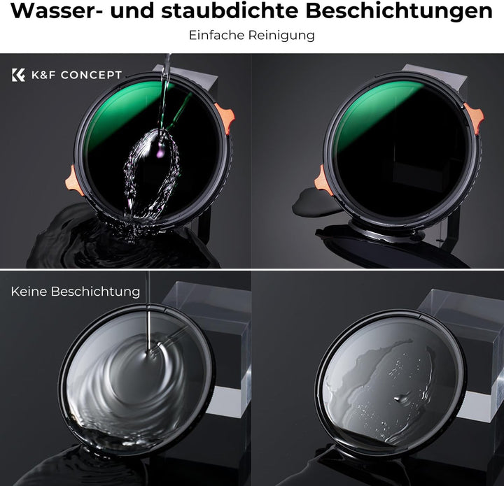 K&F Concept Nano-X ND Filter 49mm CPL&ND4-ND64 2 in 1 multifunktionaler Graufilter und CPL Filter Po