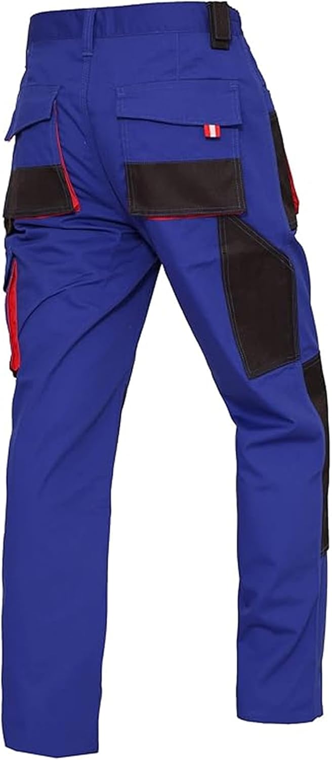 WORK IDEA Herren-Arbeitshose mit Oxford-Knietaschen, strapazierfähigem Canvas S Blau, S Blau