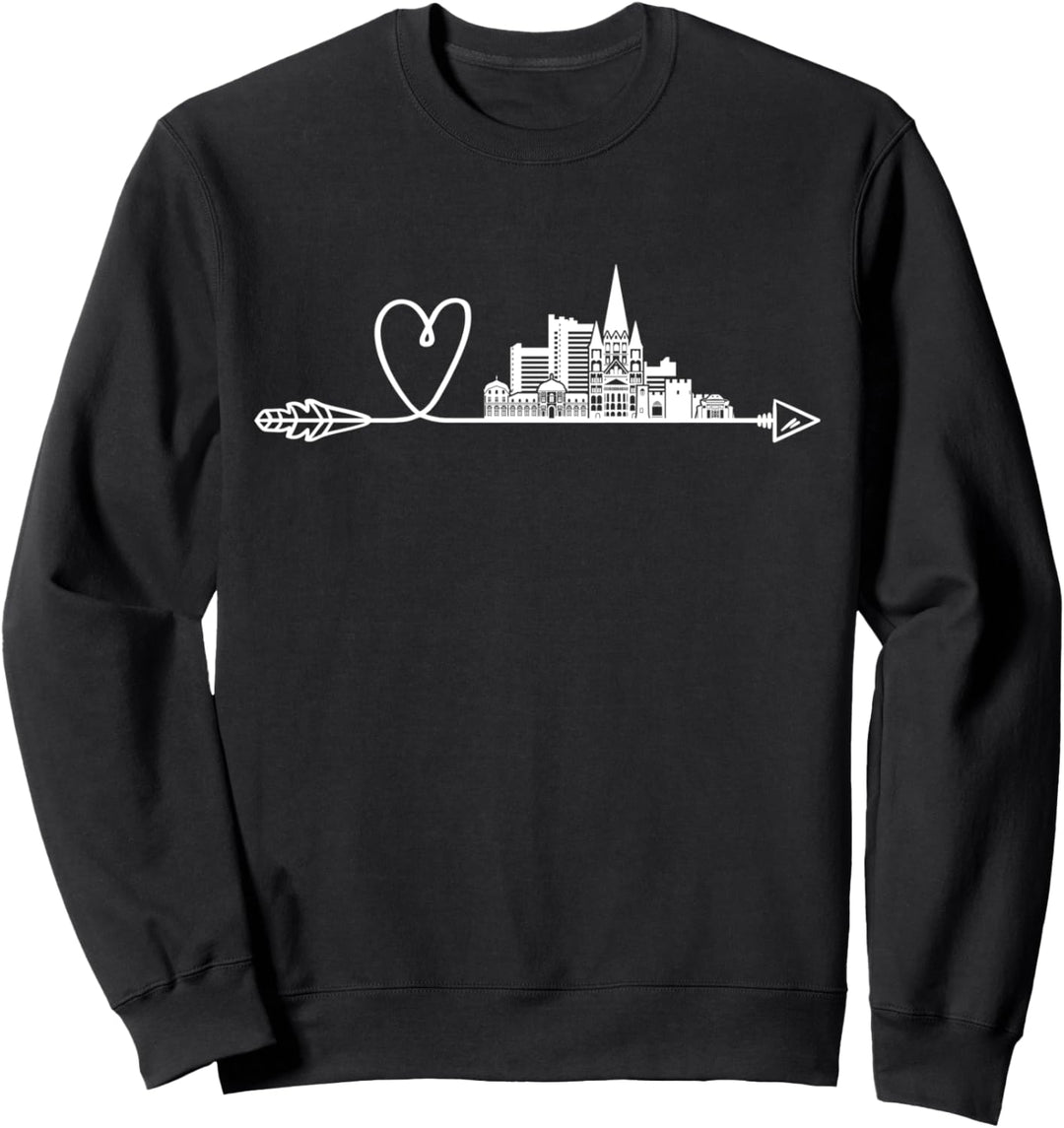 Bonn Skyline Herz Pfeil Stadt Panorama Sweatshirt