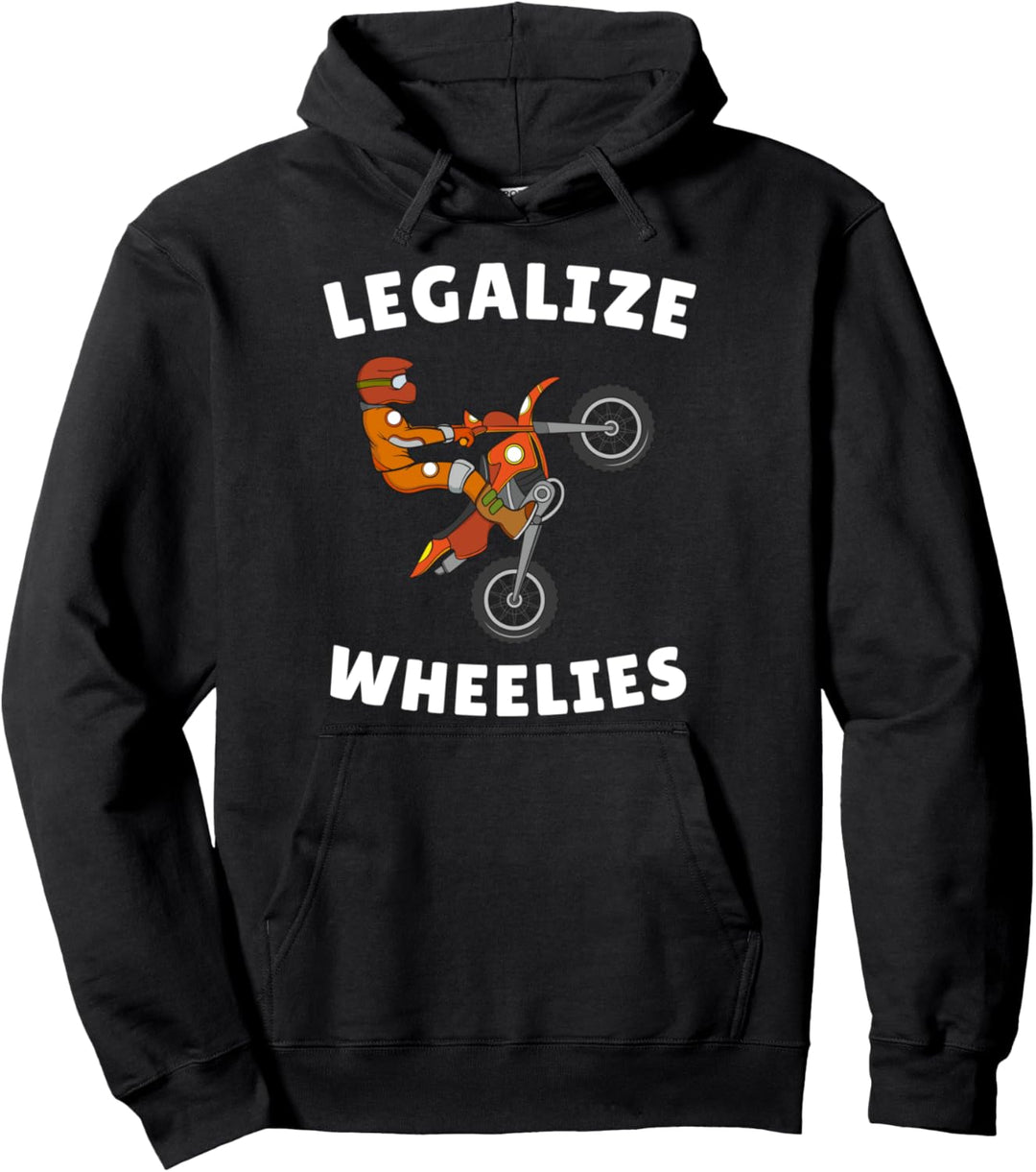 Legalize Wheelies Design für einen Enduro Fahrer Pullover Hoodie