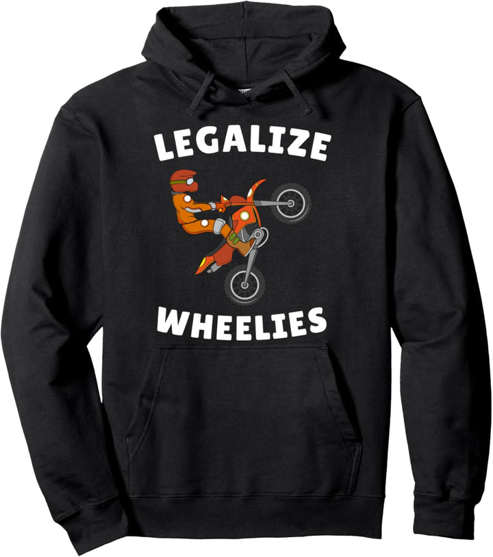 Legalize Wheelies Design für einen Enduro Fahrer Pullover Hoodie