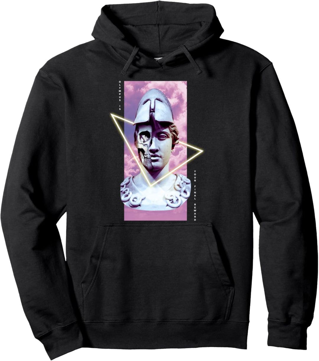Griechische Krieger Vaporwave Statue Pullover Hoodie