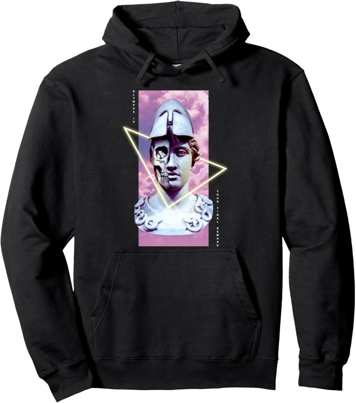 Griechische Krieger Vaporwave Statue Pullover Hoodie
