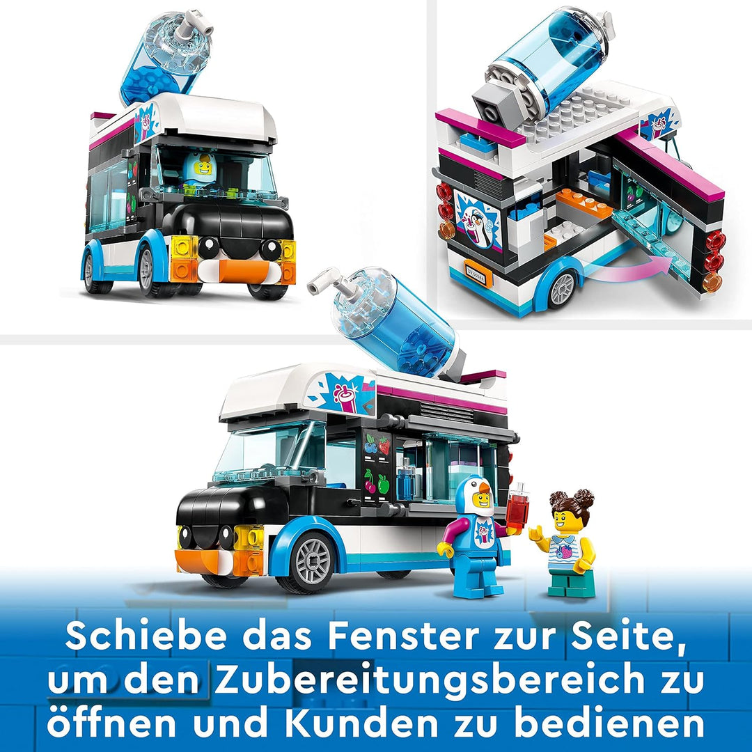 LEGO 60384 City Slush-Eiswagen Set, Sommer-Fahrzeug-Spielzeug mit Kinderspielfiguren, Konstruktionss