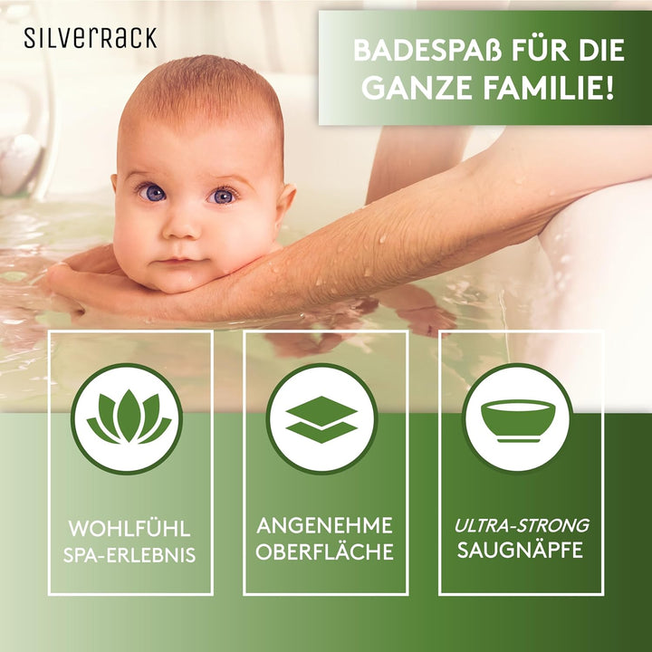 Badewannenmatte 100x40 cm (Lavendel) - Antirutschmatte Badewanne BPA frei für Kinder und Babys - Dus