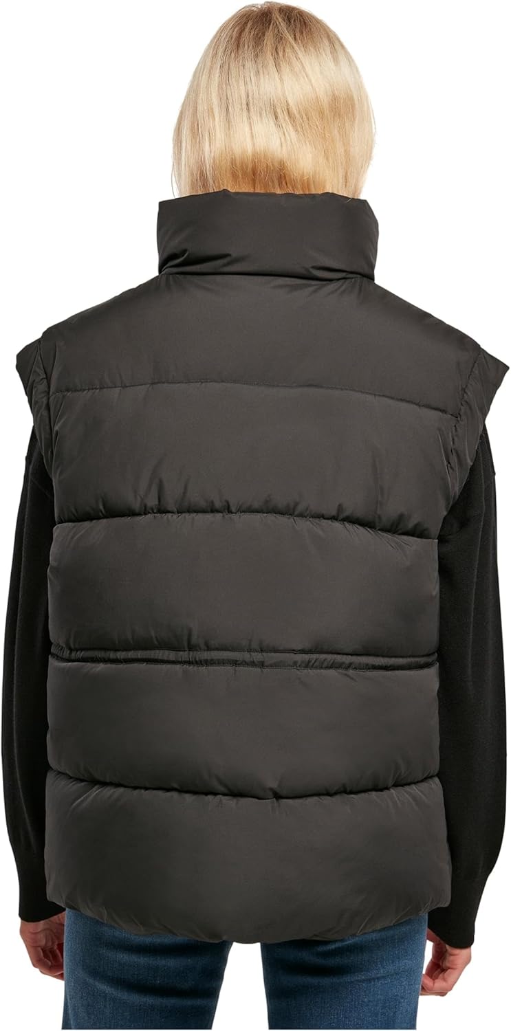 Urban Classics Damen Ladies Waisted Puffer Vest Weste XS Schwarz, XS Schwarz