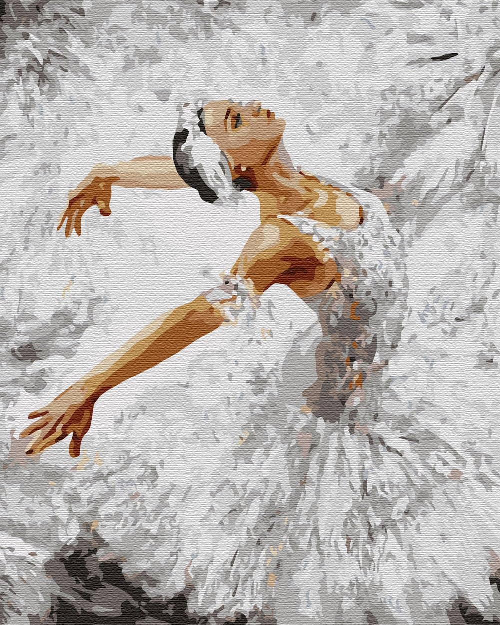 ARTNAPI Malen nach Zahlen Erwachsene mit Rahmen | DIY Handgemalt | Ballett in Farben Weiss | Kit für