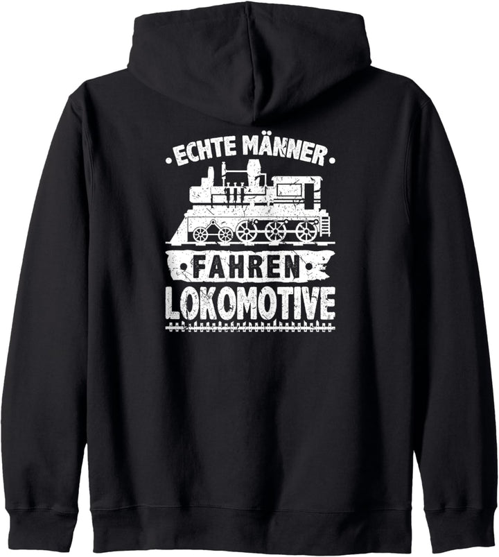 Echte Männer Fahren Lokomotive Zugführer Eisenbahn Kapuzenjacke