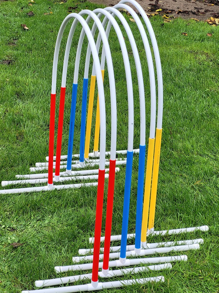 Generisch 6 x Hoopers Bogen mit Ständer (rot,gelb,blau), Fun-Hoopers