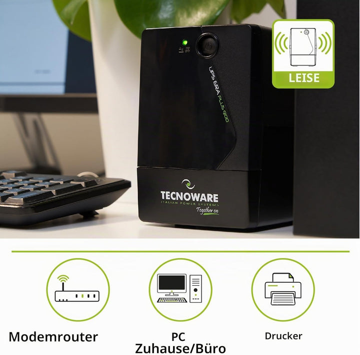 Tecnoware Power Systems - UPS ERA PLUS 900, 900 VA, Schutz vor Stromausfällen und Spannungsspitzen,