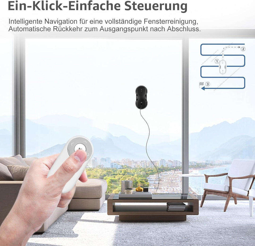 HUTT DDC5 Fensterputzroboter 3800PA, Fensterputzer Elektrisch, Automatischer Fensterroboter, Fenster