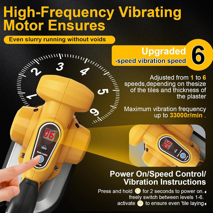 Fliesen-Vibrationswerkzeug mit 6 Einstellbaren Geschwindigkeiten, Kompatibel mit Dewalt 18V,20v Batt