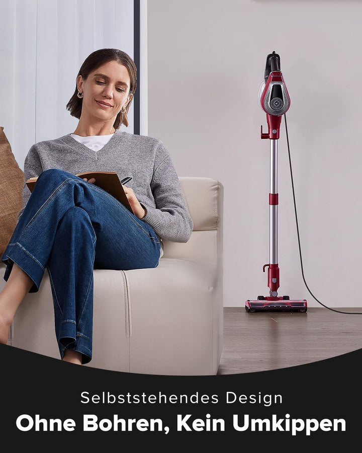 Vexilar C8 Staubsauger mit Kabel, 60KPa & 600W Starke konstante Saugkraft, Staubsauger beutellos, 7m