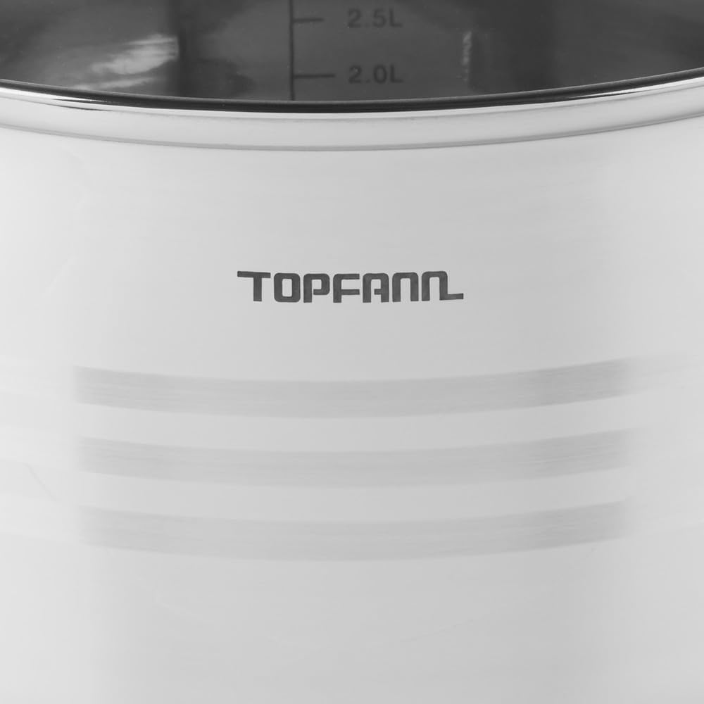 Edelstahl Kochtopf 4L mit Glasdeckel Topf Suppentopf Universaltopf Induktion 22cm