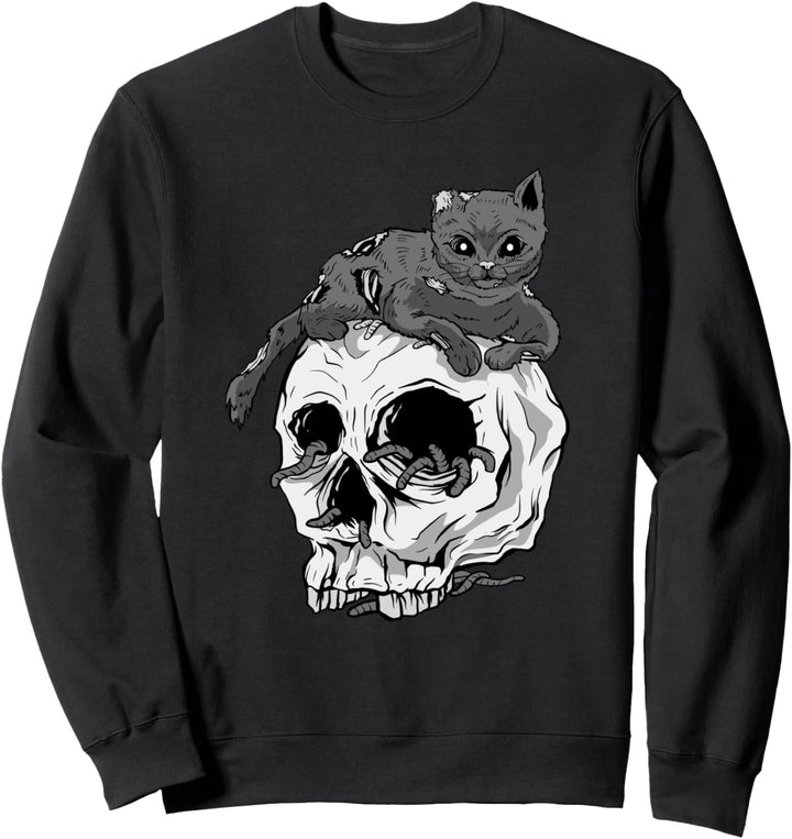 Cat Skull Occult Sweater Pagan Goth Geschenke Sweatshirt