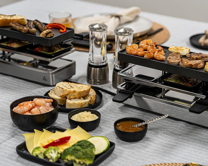 ROMMELSBACHER RC 800 Raclette-Grill fun for 4 (Tischgrill, für 4 Personen, erweiterbar, Parkdeck, Al