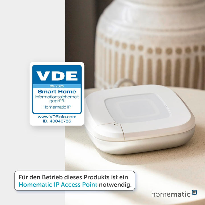 Homematic IP Smart Home Wandthermostat mit Luftfeuchtigkeitssensor, digitales Thermostat Heizkörper/