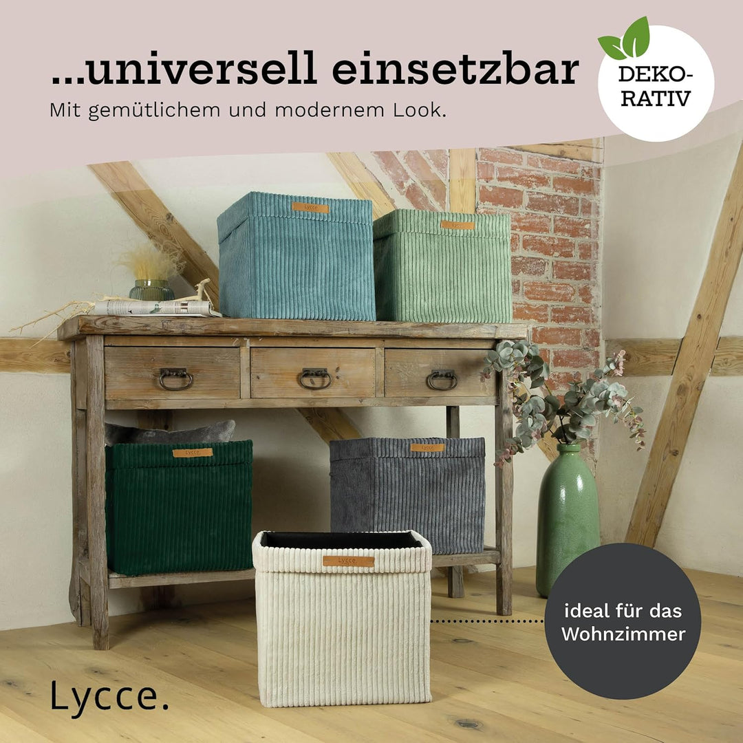 Kallax Boxen Cord 2er Set| Kallax Einsatz 33x33xH31cm | Aufbewahrungsbox mit waschbarem Cord-Bezug p
