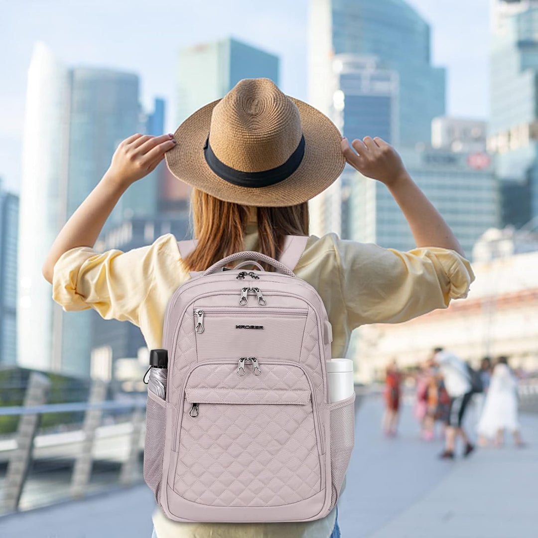 KROSER Laptop Rucksack 17,3'' Business Rucksack Schulrucksack Grosser Wasserdicht Taschen Reise Back