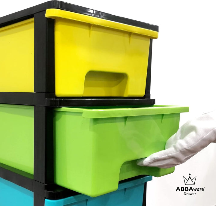 ABBAware Schubladenbox, Schubladen-Container auf Rädern, 5 grosse 17 Liter Schubladen, der Umwelt zu