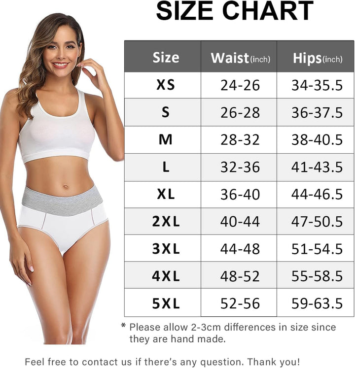 wirarpa Unterhosen Damen Baumwolle Unterwäsche Frauen Taillenslip Hohe Taille Slip 5er Pack S Weiss-