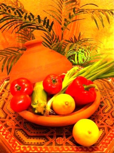 Marokkanische Tajine, Inklusive Tee | Tagine, unglasiert frei von Schadstoffe, original aus Marokko