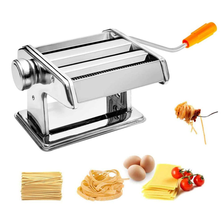 Willonin Nudelmaschine Pasta Maker Edelstahl Frische Manuell Pasta Walze Maschine Cutter mit Klemme