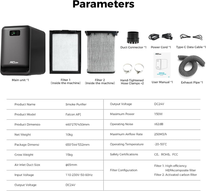 Creality Falcon AP1 Smart Rauchabsauger, 360° Rundum Reinigung, IOT fähig, PM2.5 Echtzeitüberwachung