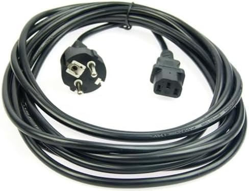 10 Stück Adam Hall 5 m Kaltgerätekabel Netzkabel schwarz 3 x 0,75 mm² CEE 7/7 - C13, K3PKD 0500 5 m