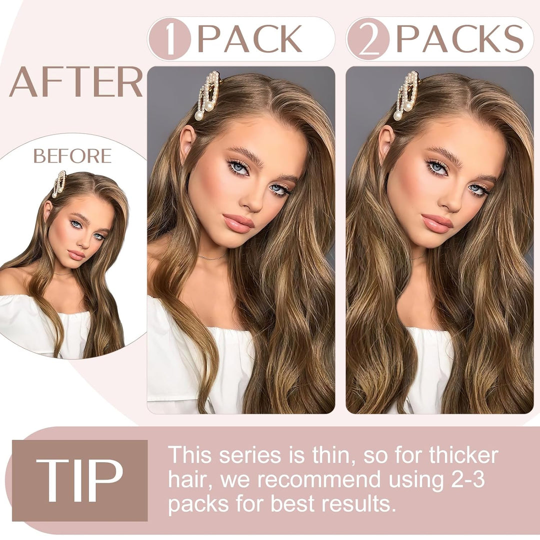 SEGO Clip in Haar Extensions Echthaar ein Tresse 5 Clips Haarverlängerungen Kopf 100% Remy Human Hai