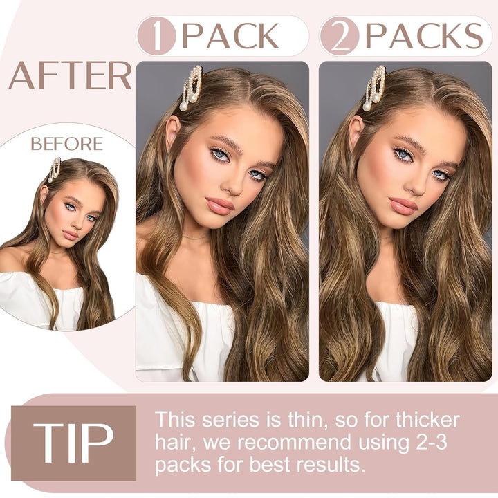 SEGO Clip in Haar Extensions Echthaar ein Tresse 5 Clips Haarverlängerungen Kopf 100% Remy Human Hai