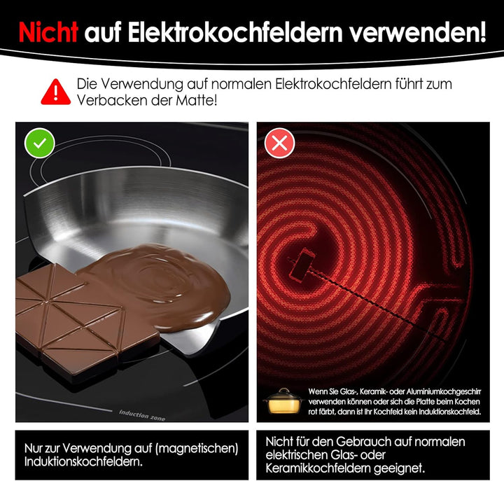 KitchenRaku Grosse Induktion schutzmatte, Silikon Induktionskochfeld Schutzmatte (magnetisch) Kochfe