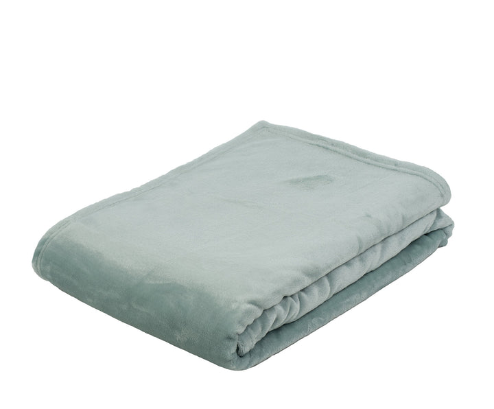 Gözze - Wohn- und Kuscheldecke, Memphis, Hohes Stoffgewicht 300 g/m², 180 x 220 cm - Aqua 180 x 220