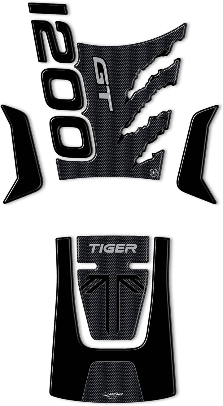 labelbike - 3D Aufkleber Kit 2 Motorrad Tankkissen Motorrad Tankschutz kompatibel mit Triumph Tiger