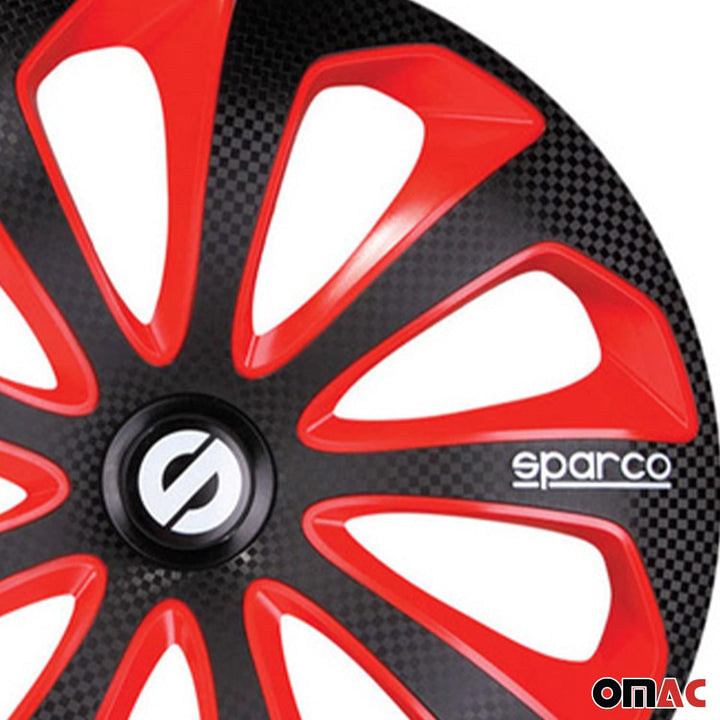 Satz Sparco Radzierblenden Sicilia 16-Zoll Schwarz/Rot/Karbon