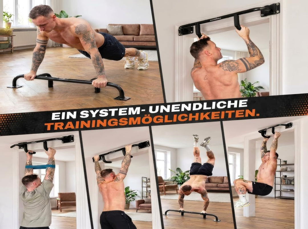 DuoBar Klimmzugstange [Wandmontage Abnehmbar] Calisthenics Equipment Homegym für Zuhause Pull Up Bar