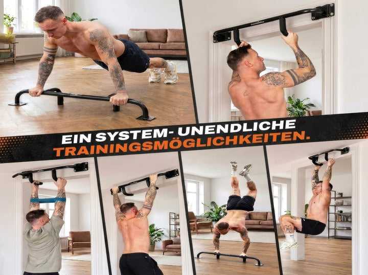 DuoBar Klimmzugstange [Wandmontage Abnehmbar] Calisthenics Equipment Homegym für Zuhause Pull Up Bar