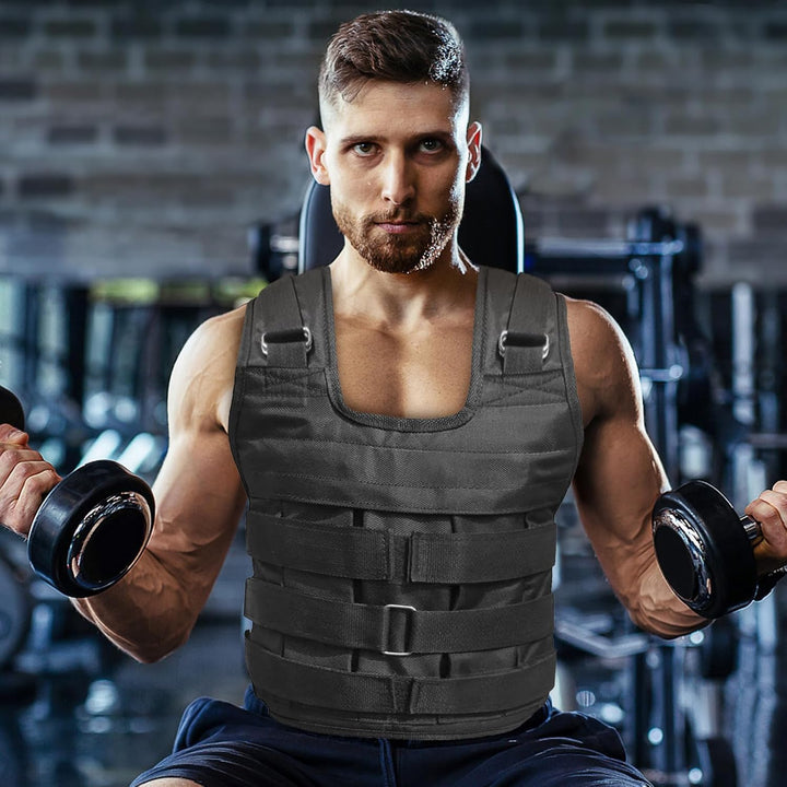 Verstellbare Gewichtsweste für Herren Atmungsaktiv Belastbar bis 50 Kg Trainingsweste für Laufen Fit