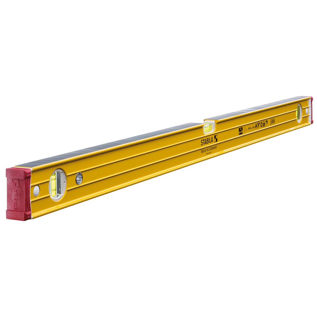 STABILA Magnet-Wasserwaage Type 96-2 M, 100 cm, extrasteifes Alu-Profil, extrastarke Seltenerd-Magne
