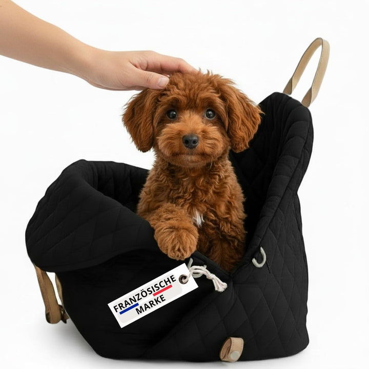 Hundetransporttasche fürs Auto, Auto-Hundesitz, Katzentransporttasche mit Schultergurt und Sicherhei