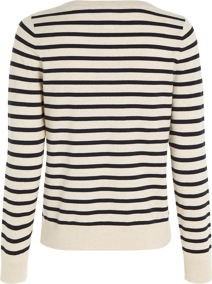 Tommy Hilfiger Damen Pullover Strickpullover XXL Grosse Grössen Tall Beige (Breton Stp/ Calico/ Dese