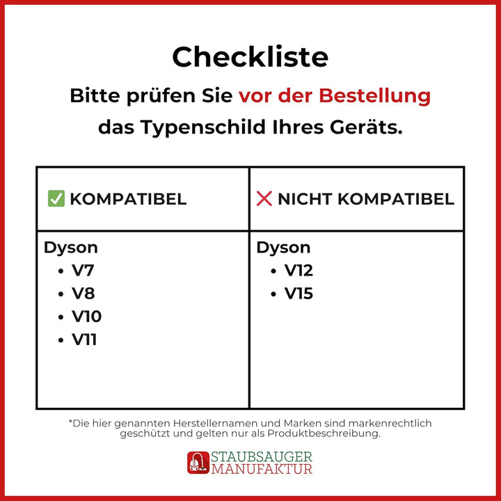 Saugrohr geeignet für Dyson V11 V10 V8 V7 (NICHT V12 & V15) - Rohr für Dyson Akkusauger 969109 Silbe