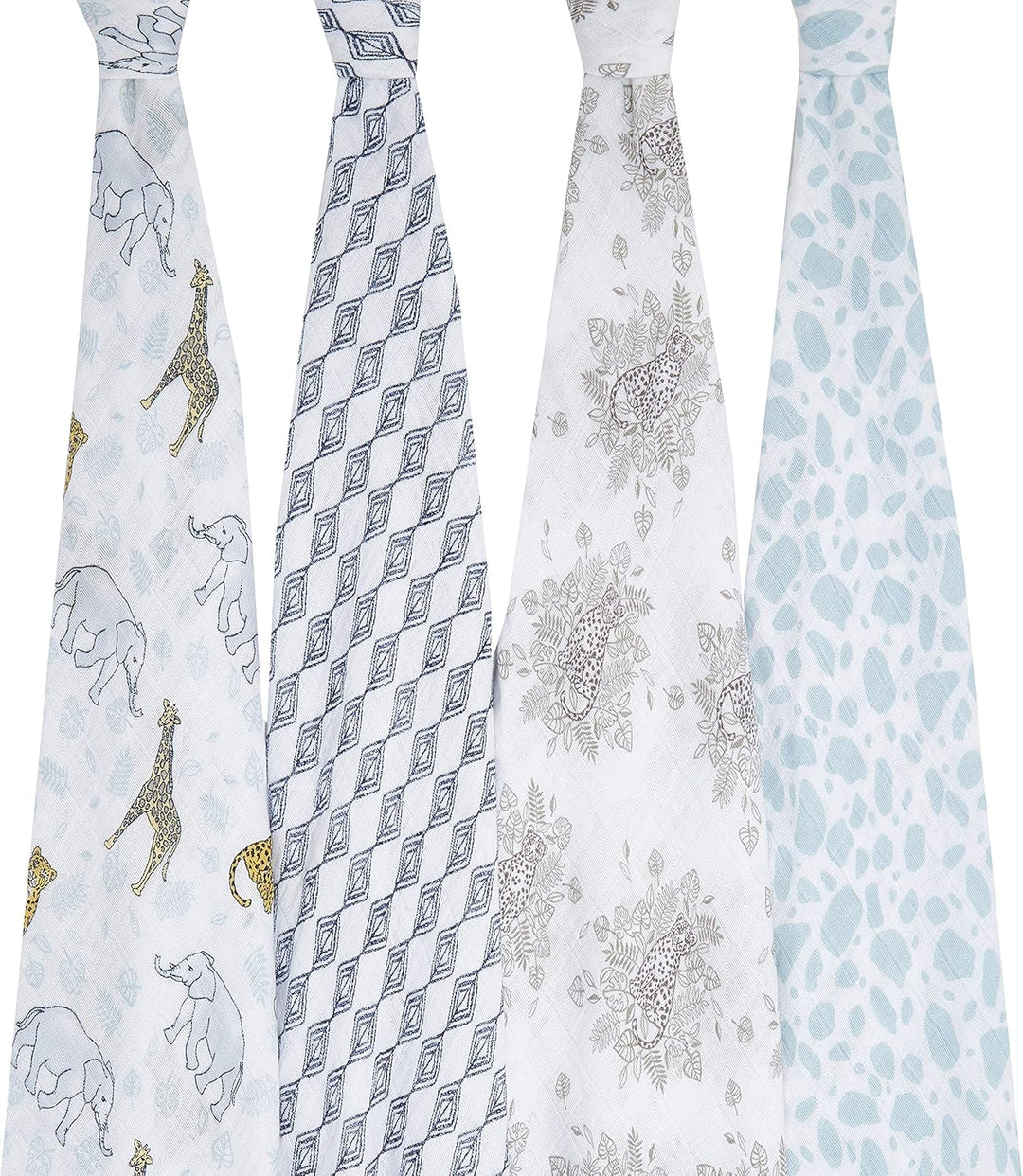aden + anais Wildlife Swaddle Decke - Pack von 4 | Grosser 100% atmungsaktives Musselin -Baumwoll -S