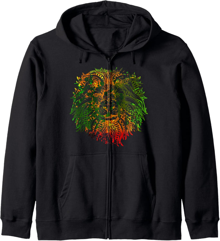 Rasta Reggae Löwe Rastafari Reggae Äthiopischer Löwe Kapuzenjacke