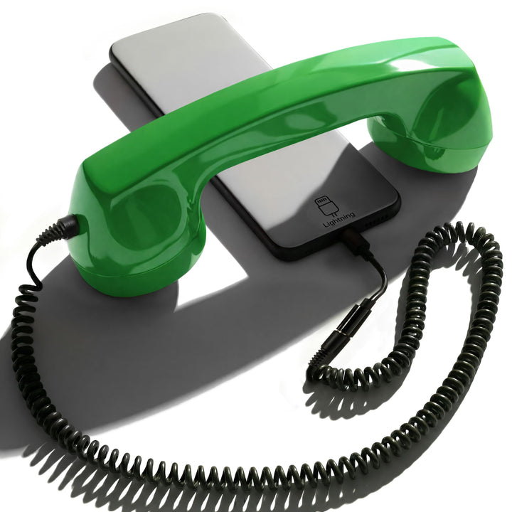 Retro Handyhörer für Apple iPhones mit Lightning (passender Adapter mit inbegriffen) in der Form ein