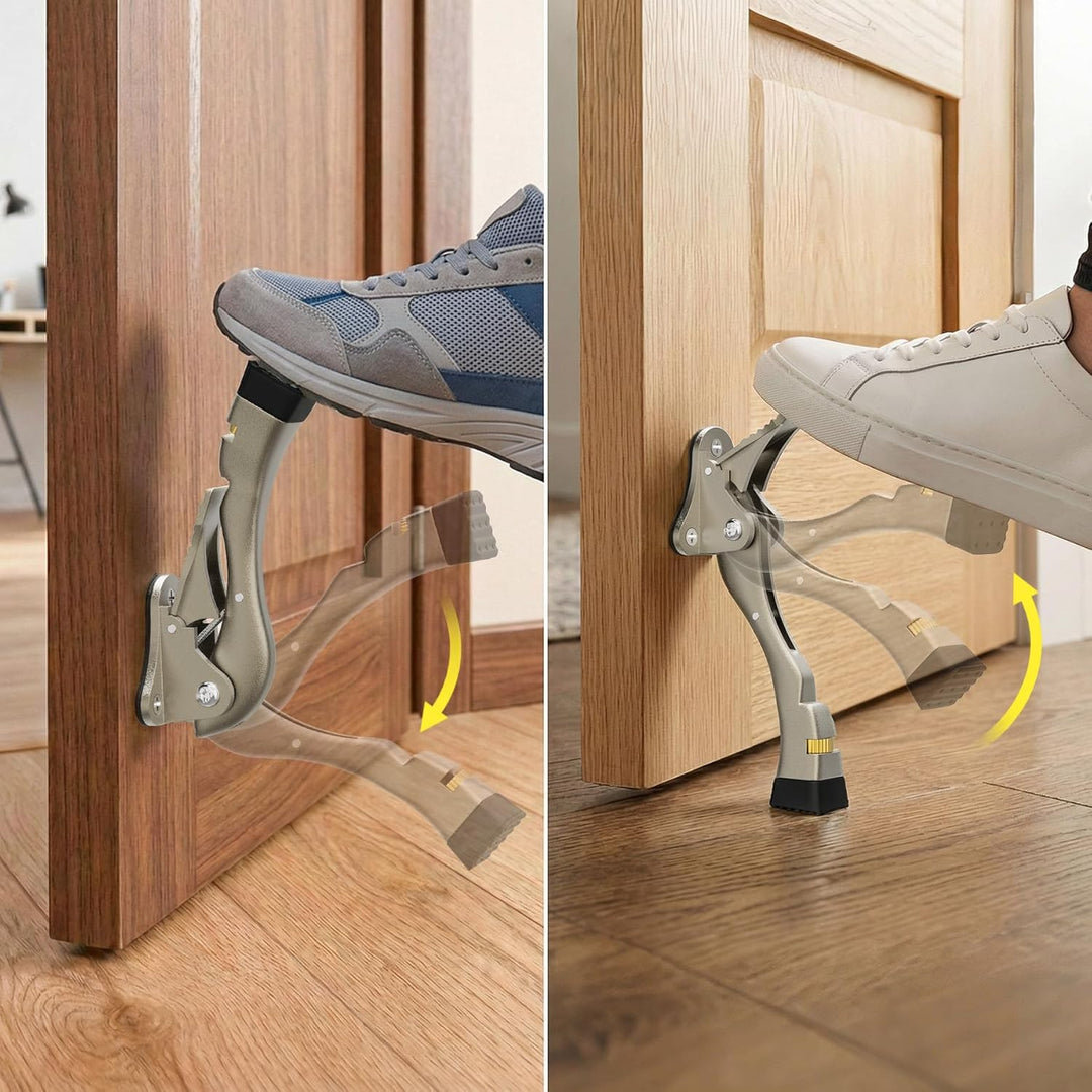 Türstopper, 4 Packungen Kickdown-Türstopper mit One-Touch, verstellbare Höhe und Gummispitze, 10,2 c